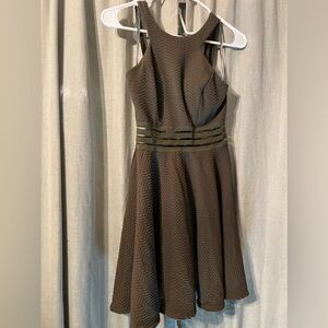 City Studio Olive Chevron Midi Dress